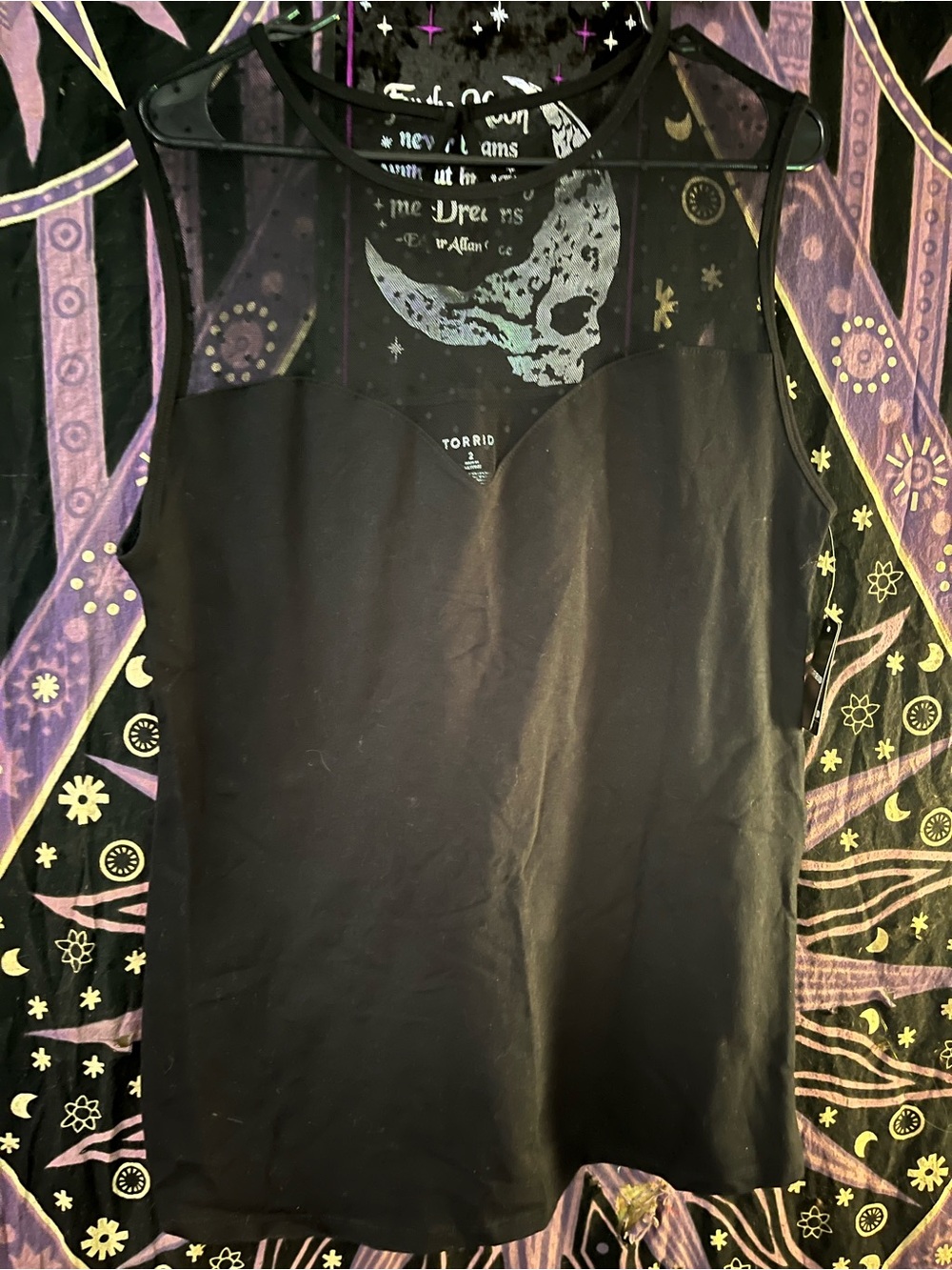 torrid Black Mesh Yoke Tank